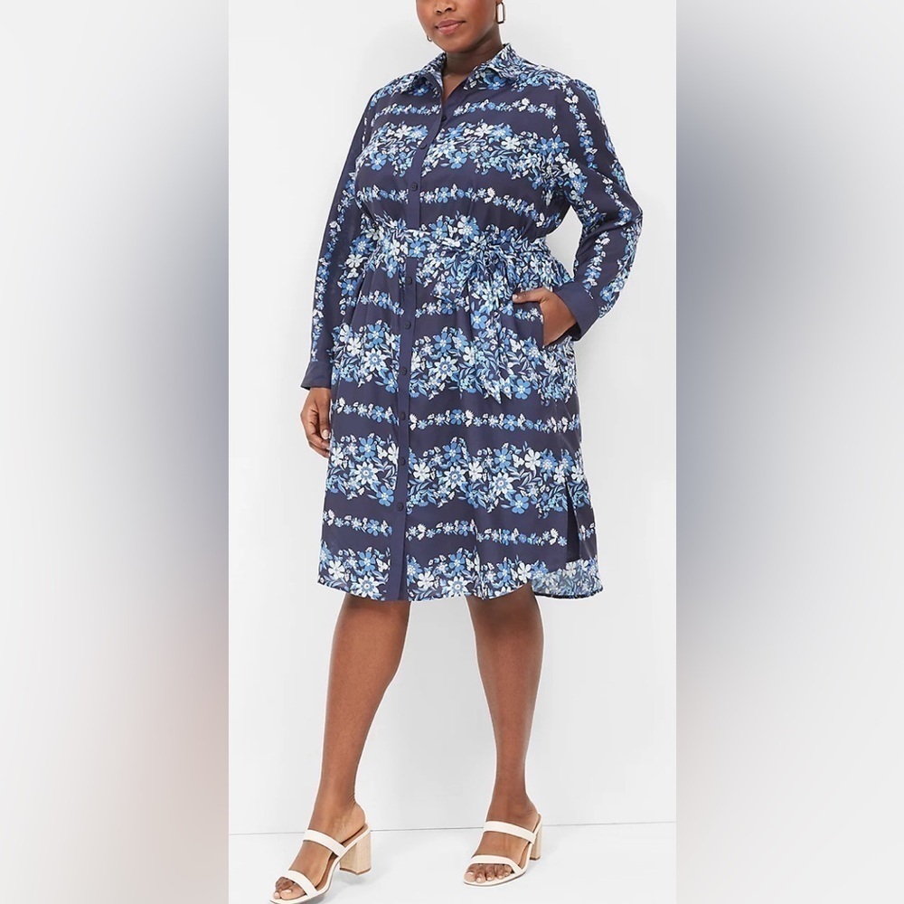 Lane Bryant Floral Print Collared Shirt Dress 18